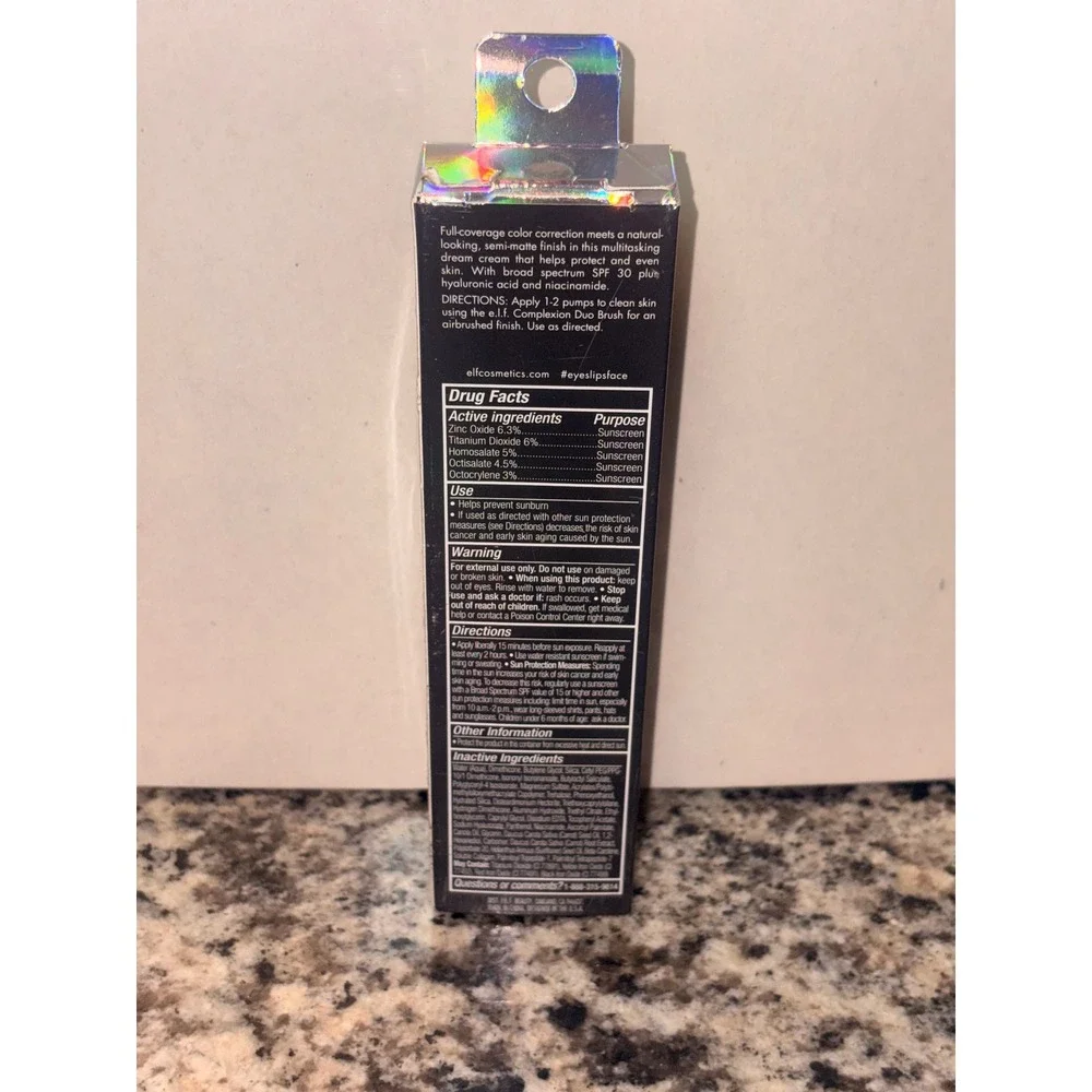 ELF Camo CC Cream Light 280 N Full Coverage SPF 30 Semi-Matte Finish 1oz